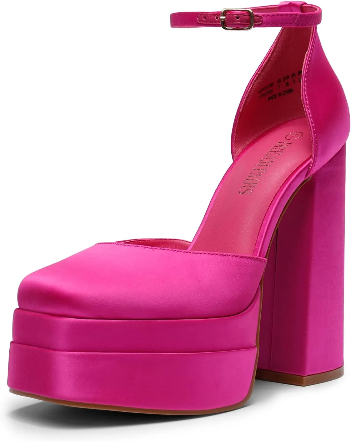 DREAM PAIRS Women??s High Chunky Platform Closed Toe Block Heels Square Toe Ankle Strap Dress Wedding Party Pumps Shoes Aurelia