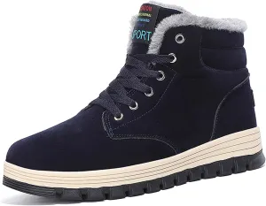 Eliogn Men's Fashion Casual Sports Shoes Winter Plush Lining Snow Boots Outdoor Sports Hiking Shoes