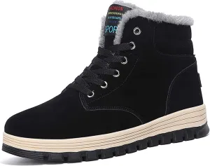 Eliogn Men's Fashion Casual Sports Shoes Winter Plush Lining Snow Boots Outdoor Sports Hiking Shoes