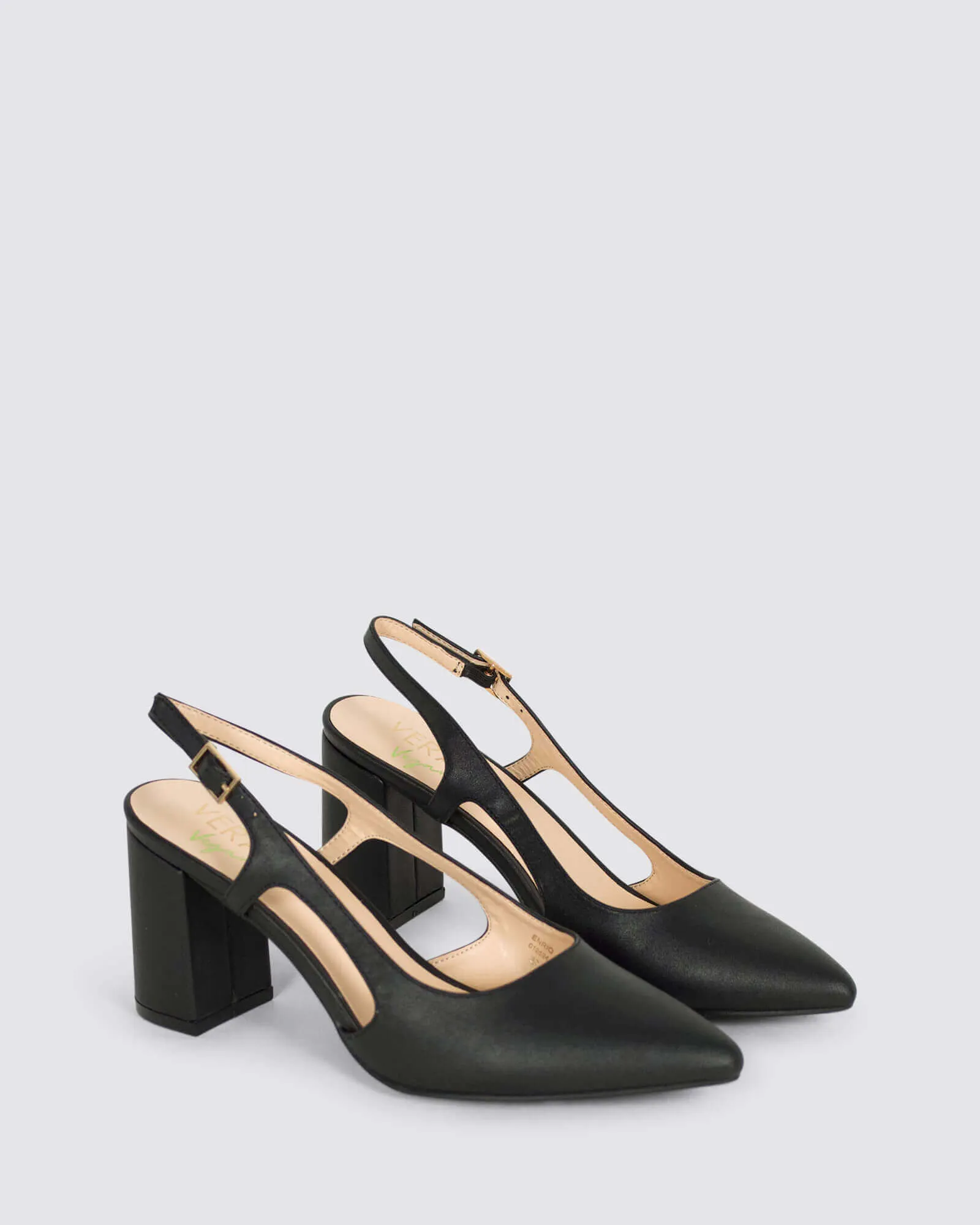 ENRIQUE SLINGBACK HEELS BLACK