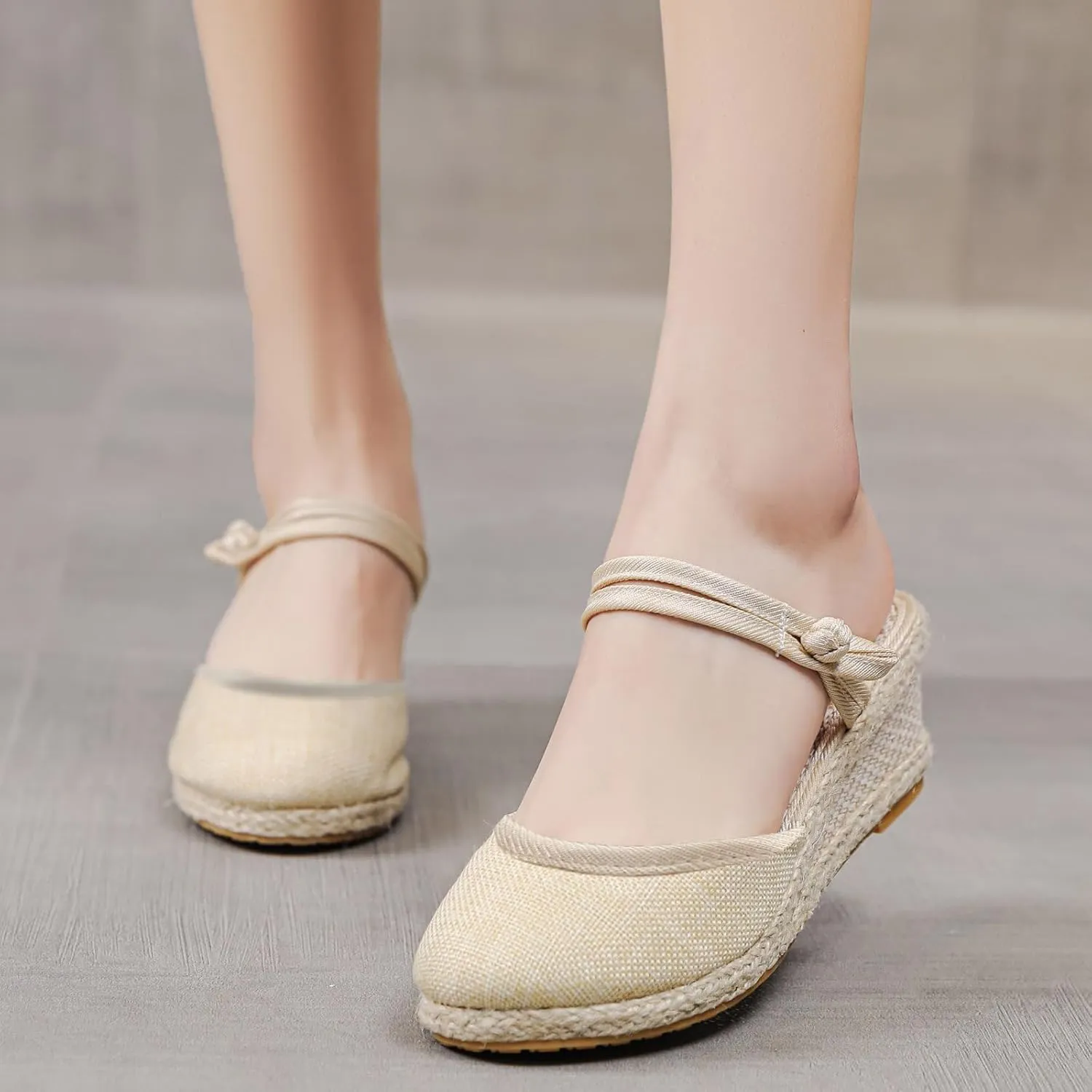 Espadrille Wedge Slippers for Women Closed Toe Slingback Slip On Platform Sandals Summer Casual Lightweight Sandals Womens Dressy Comfortable Shoes