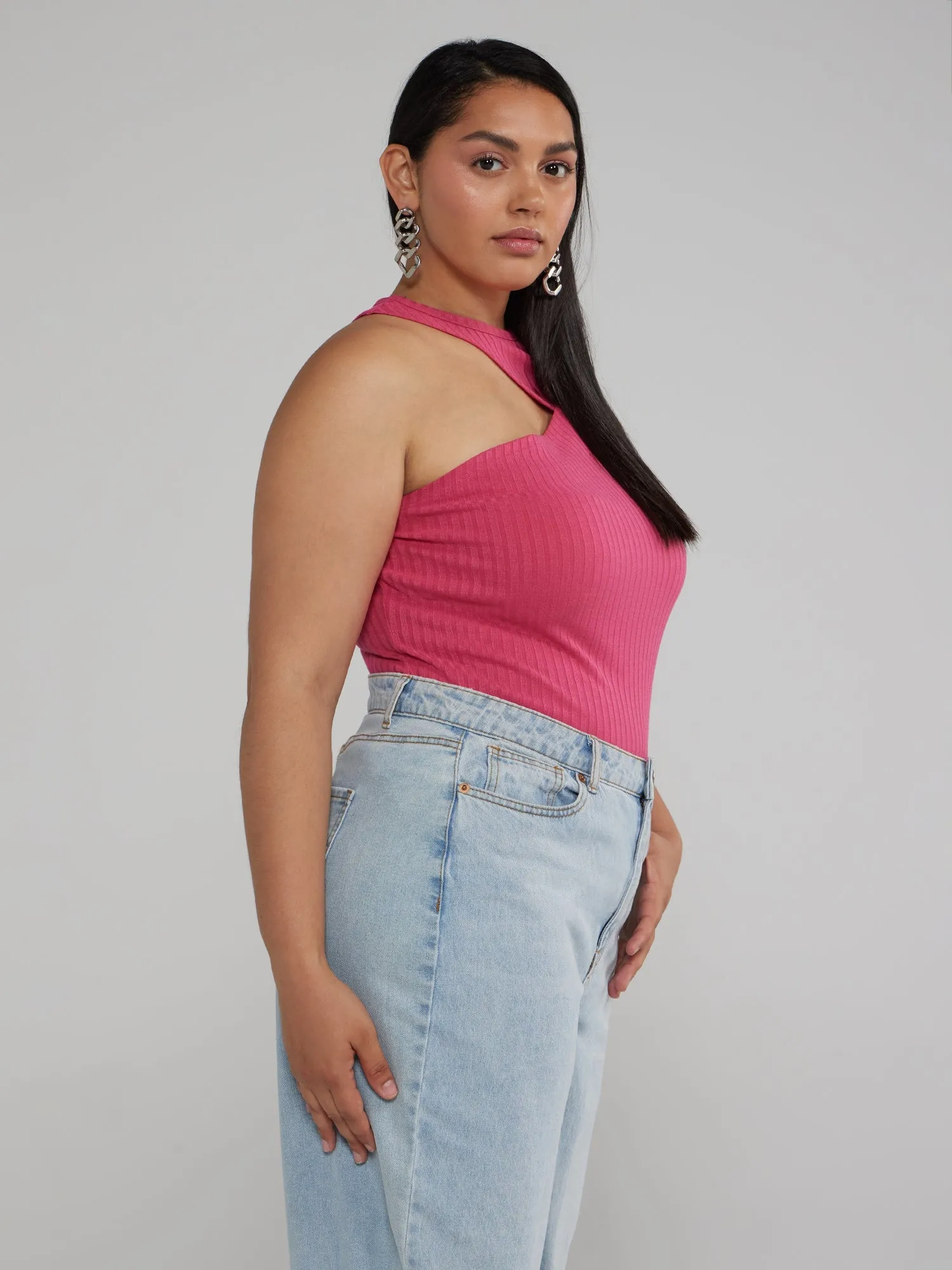Fashion To Figure - Asymmetrical One Sleeve Knit Top