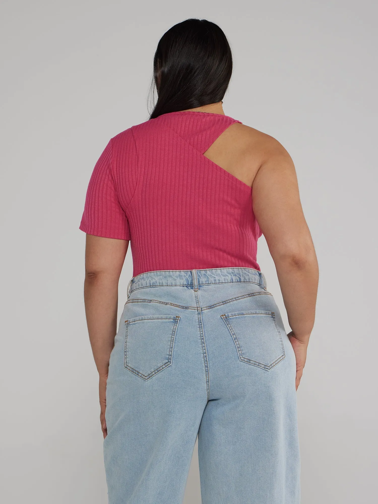 Fashion To Figure - Asymmetrical One Sleeve Knit Top