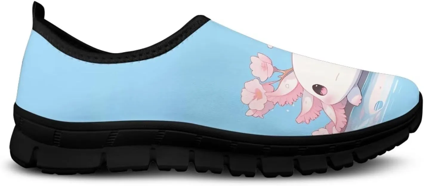 Fashion Walking Shoes for Woman Girls Comfortable Slip On Casual Shoe Light Soft Running Sneakers for Climbing Size 5.5-11.5 Black Sole