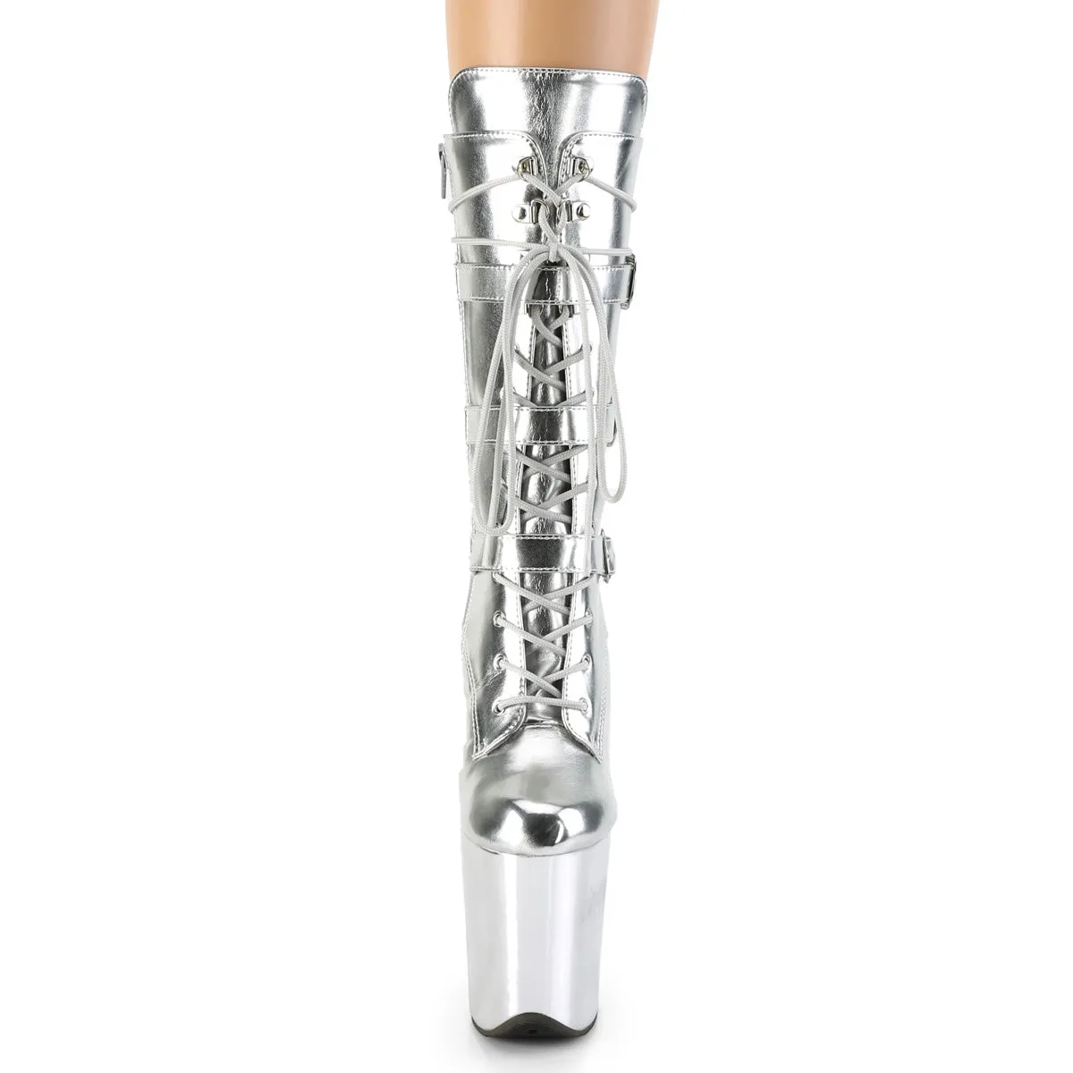 FLAMINGO-1053 Pleaser Silver Sexy Platform Shoes (Pole Dancing Heels)