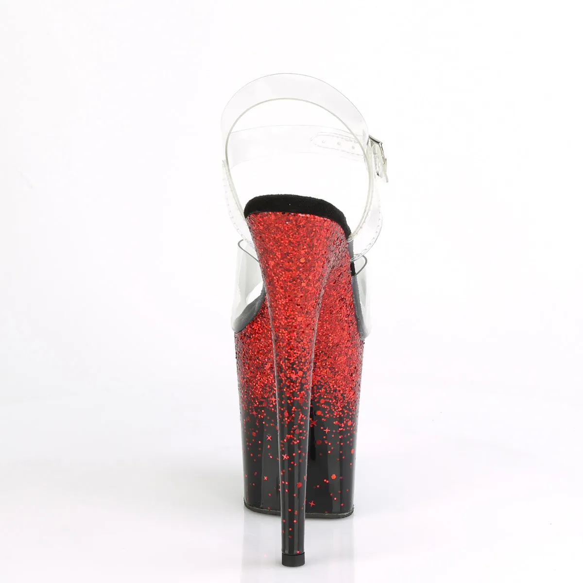 FLAMINGO-808SS Pleaser Clear/Black/Red Sexy Platform Shoes (Pole Dancing Heels)