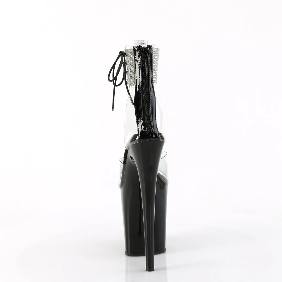 FLAMINGO-824RS Pleaser Clear/Black Sexy Platform Shoes (Pole Dancing Heels)