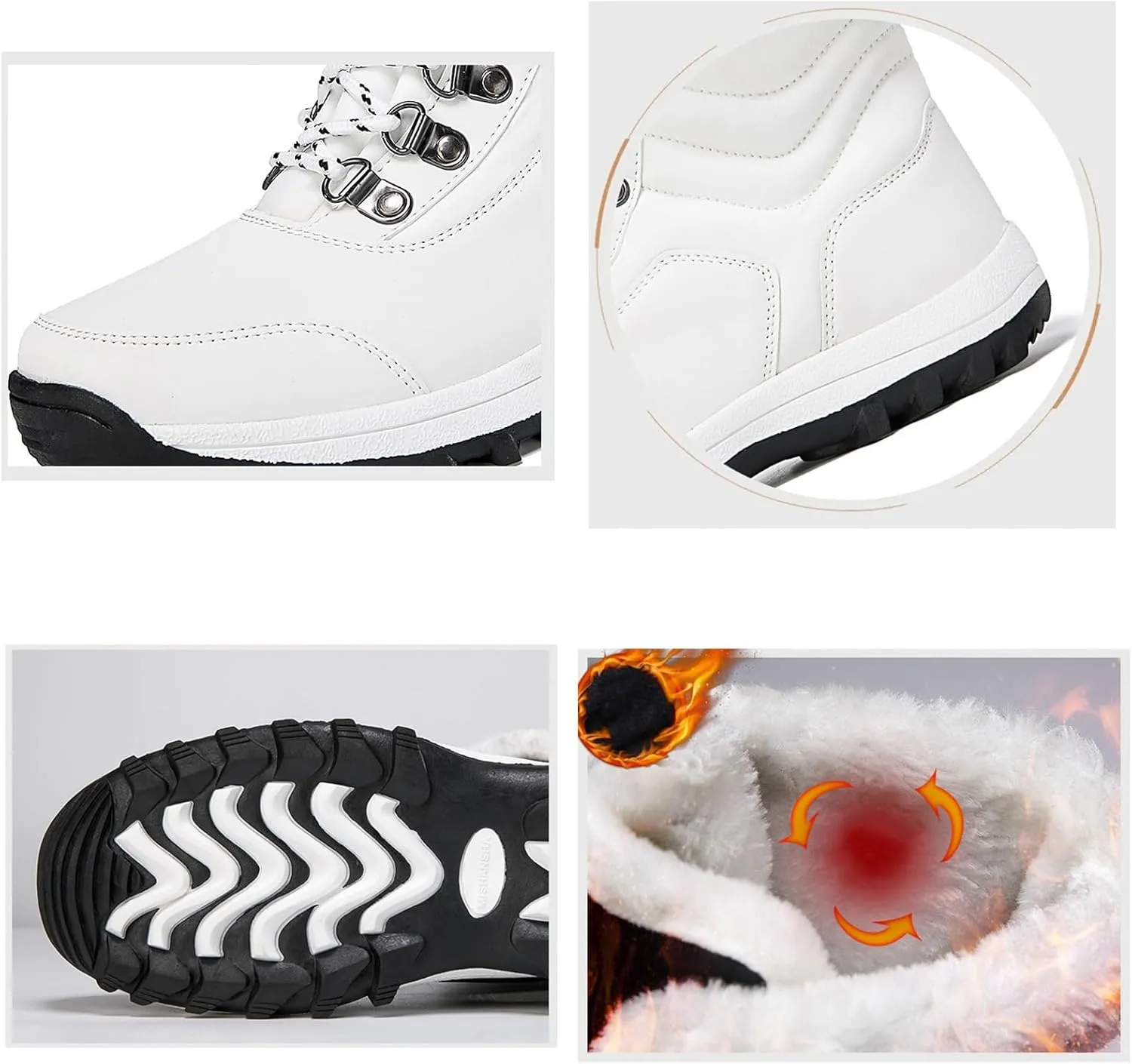 Fur Boots for Women Winter,Casual Trekking Lightweight Snow Boots for Women Waterproof,Warm Fur Lined Winter Sneakers for Women,for Walking/Hiking