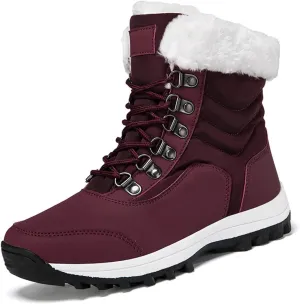 Fur Boots for Women Winter,Casual Trekking Lightweight Snow Boots for Women Waterproof,Warm Fur Lined Winter Sneakers for Women,for Walking/Hiking