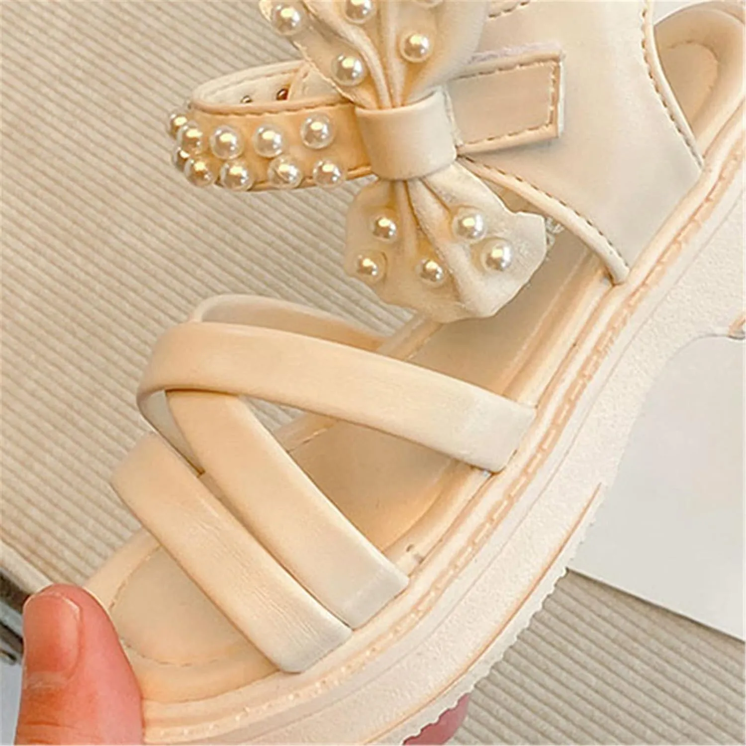 Girls Sandals Open Toe Mesh Design Sandals Bowknots Flat Sandals Summer Dress Shoes Party Sandals for Girls
