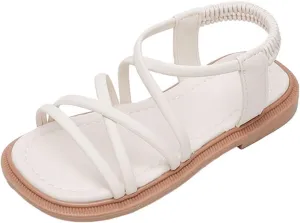 Girls Sandals Open Toe Mesh Design Sandals Flat Sandals Summer Dress Shoes Casual Fashion Winter Toddler Shoes