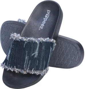 Girl's Sandals Open Toe Slide Denim Slipper