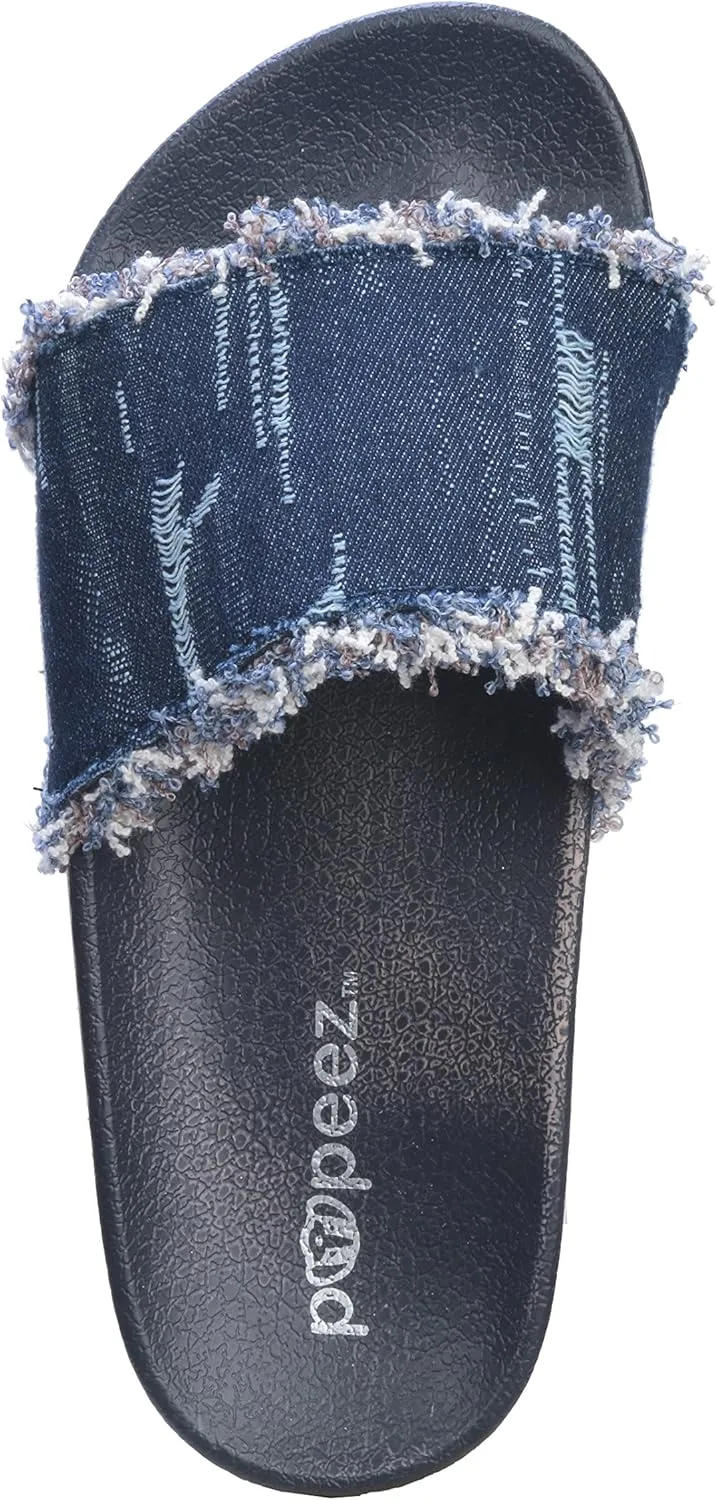 Girl's Sandals Open Toe Slide Denim Slipper