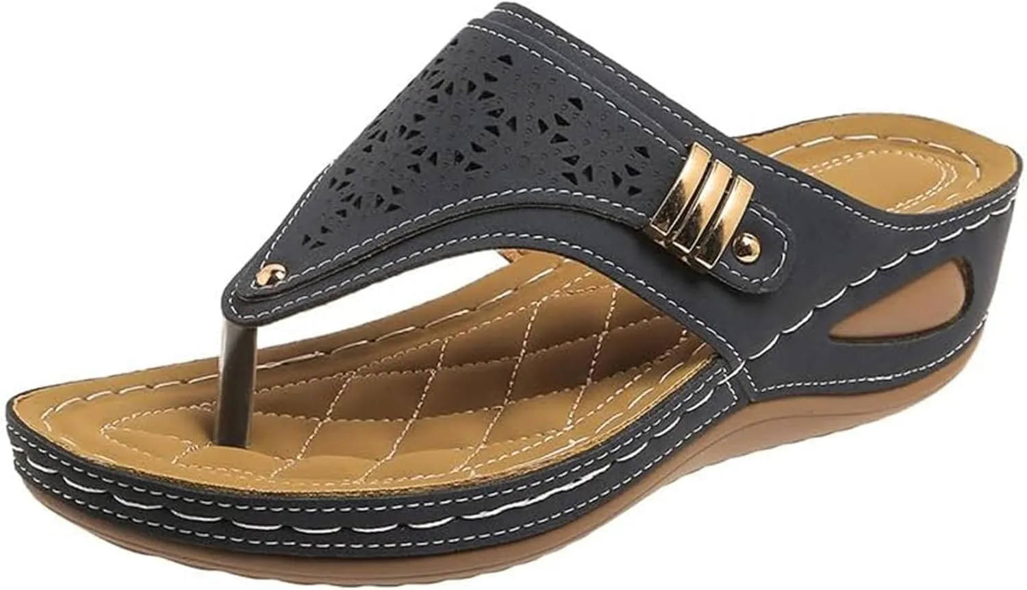 Gladiator Sandals for Women Orthopedic 2025,Slip On Beach Sandals Arch Support Wedge Wide Width Flip Flops Boho Slipper