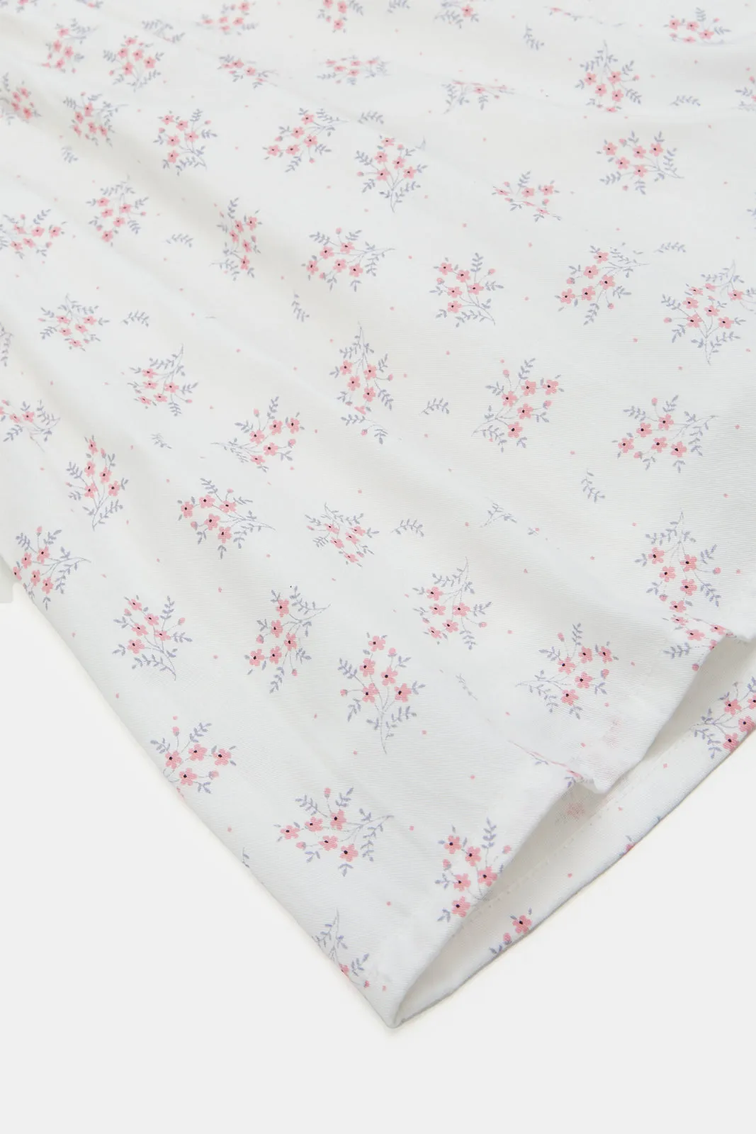 Infant Girls White All Over Floral Print Dress