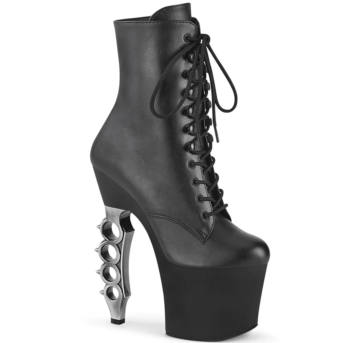 IRONGRIP-1020 Pleaser Black Faux Leather Sexy Platform Shoes (Pole Dancing Heels)