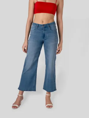 IS.U Mid Blue Wideleg Denim  Jeans