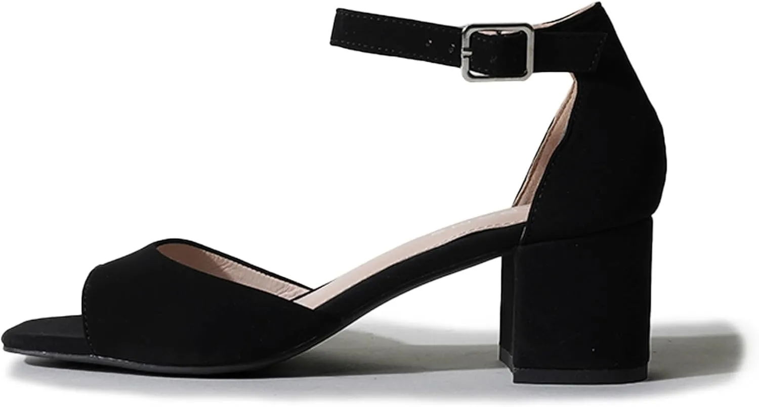 J. Adams Ruth Heeled Sandal ?C Low Block Heels for Women, Short Heel Bridal & Wedding Shoes, Dressy Prom Heels, Elegant Formal Dress Shoes for Bride