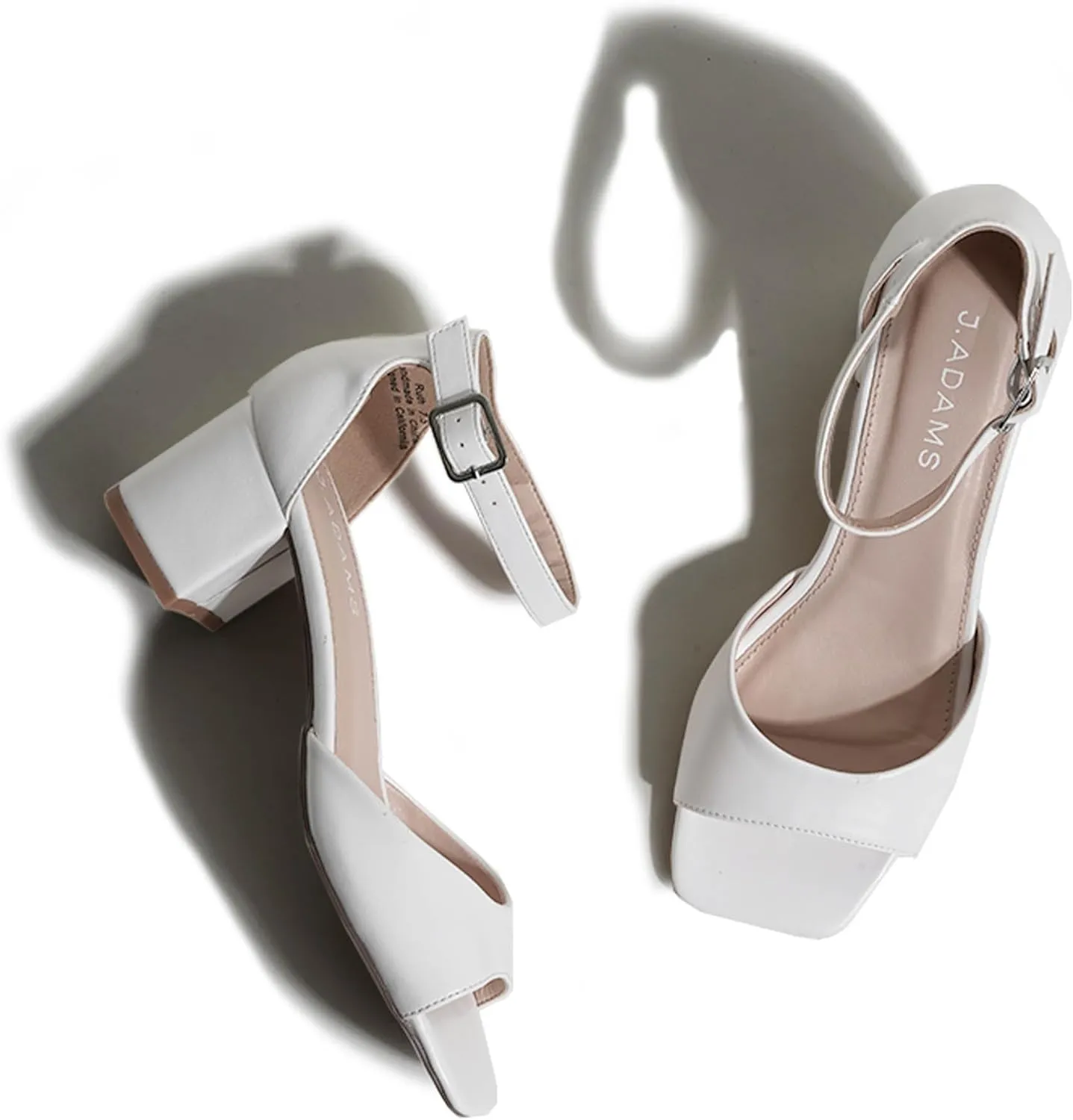 J. Adams Ruth Heeled Sandal ?C Low Block Heels for Women, Short Heel Bridal & Wedding Shoes, Dressy Prom Heels, Elegant Formal Dress Shoes for Bride