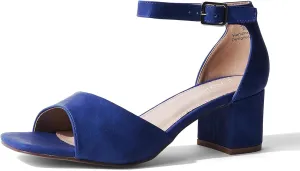 J. Adams Ruth Heeled Sandal ?C Low Block Heels for Women, Short Heel Bridal & Wedding Shoes, Dressy Prom Heels, Elegant Formal Dress Shoes for Bride