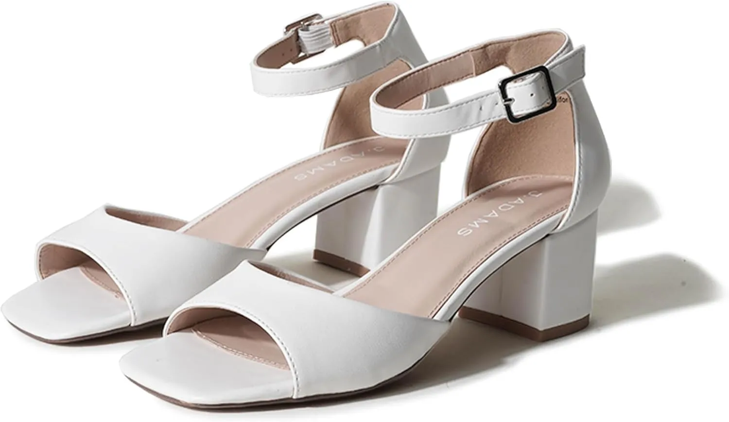J. Adams Ruth Heeled Sandal ?C Low Block Heels for Women, Short Heel Bridal & Wedding Shoes, Dressy Prom Heels, Elegant Formal Dress Shoes for Bride