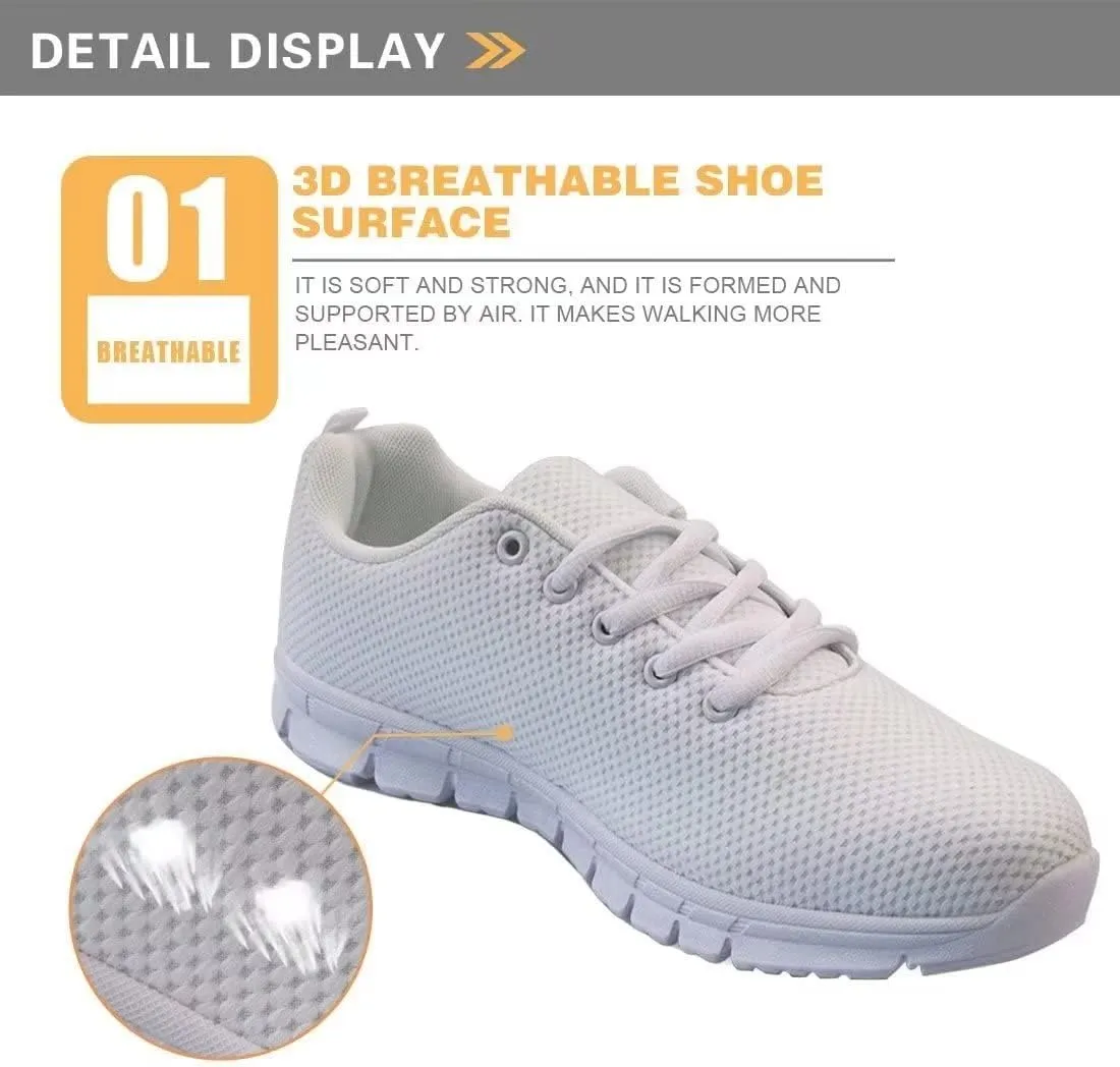 KEIAHUAN Girls Running Shoes Lace up Sneakers Breathable Lightweight Tennis Shoes Non Slip Athletic Training Shoes Fashion Trendy