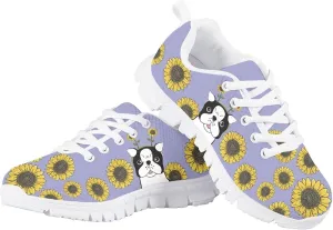 KEIAHUAN Girls Running Shoes Lace up Sneakers Breathable Lightweight Tennis Shoes Non Slip Athletic Training Shoes Fashion Trendy
