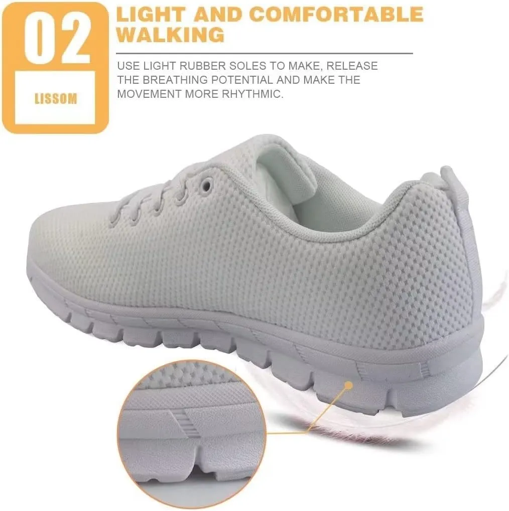 KEIAHUAN Girls Running Shoes Lace up Sneakers Breathable Lightweight Tennis Shoes Non Slip Athletic Training Shoes Fashion Trendy