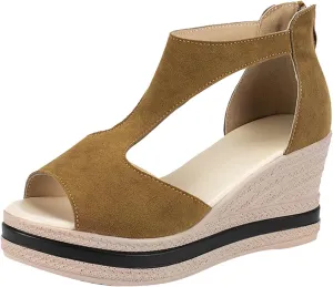Ladies Wedges Sandals Open Toe Fashion Causal Wedge Platform Solid Color Sandals Women Vacation Shoes for Women 2017