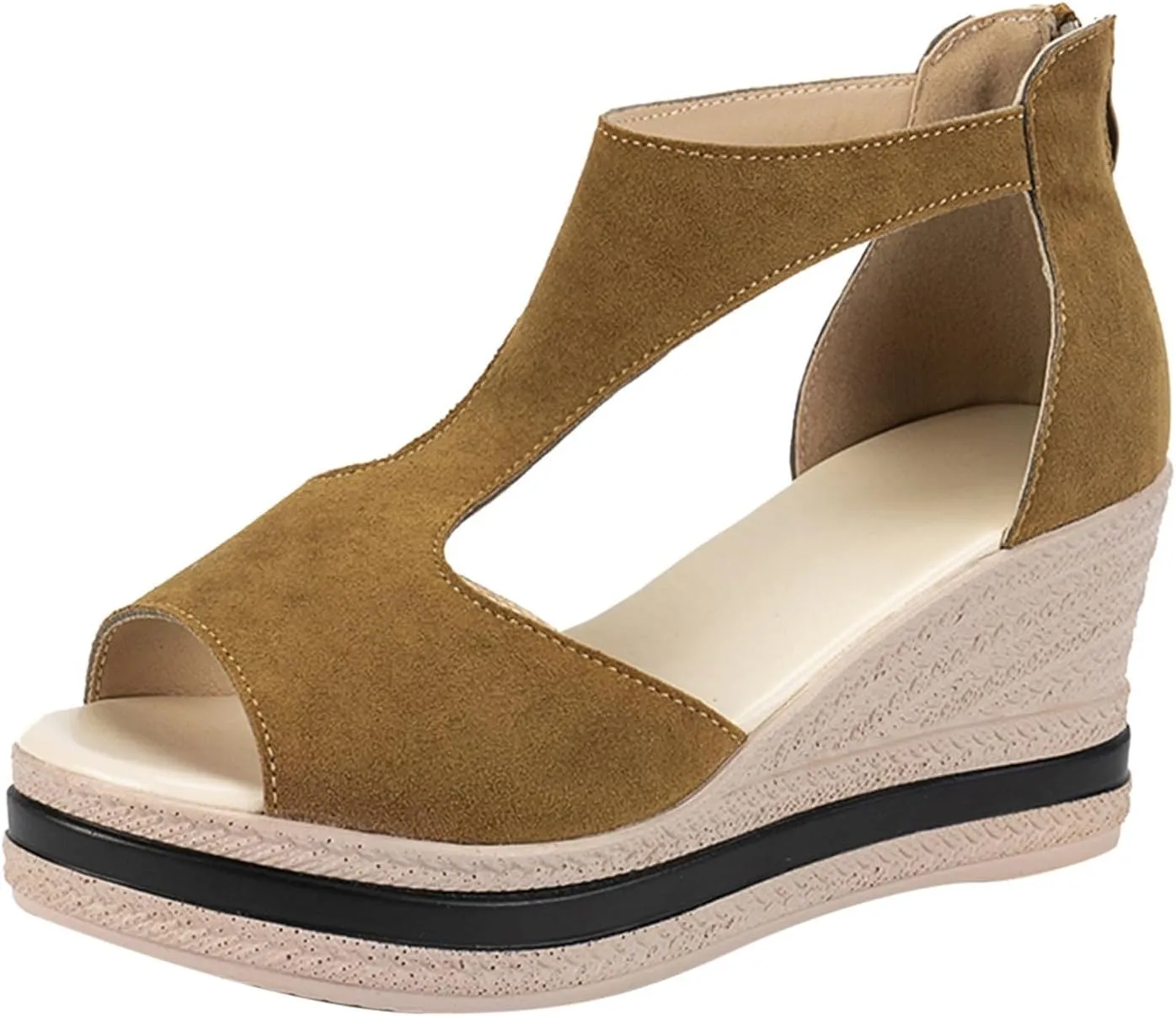 Ladies Wedges Sandals Open Toe Fashion Causal Wedge Platform Solid Color Sandals Women Vacation Shoes for Women 2017