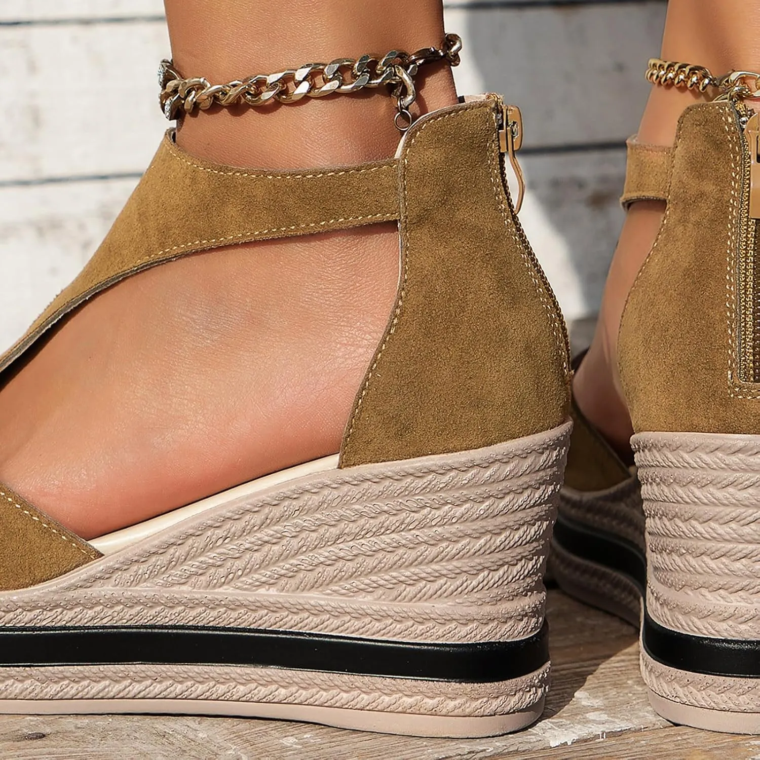 Ladies Wedges Sandals Open Toe Fashion Causal Wedge Platform Solid Color Sandals Women Vacation Shoes for Women 2017