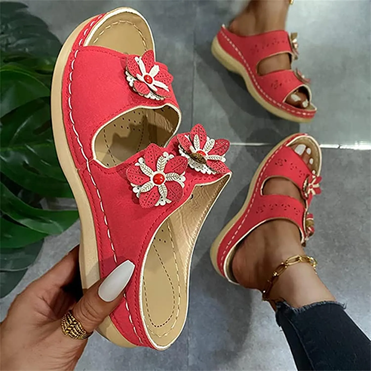 Ladmiple Orthopedic Dress Sandals For Women Plantar Fasciitis Comfortable Casual Summer Orthotic Flip Flops With Arch Support
