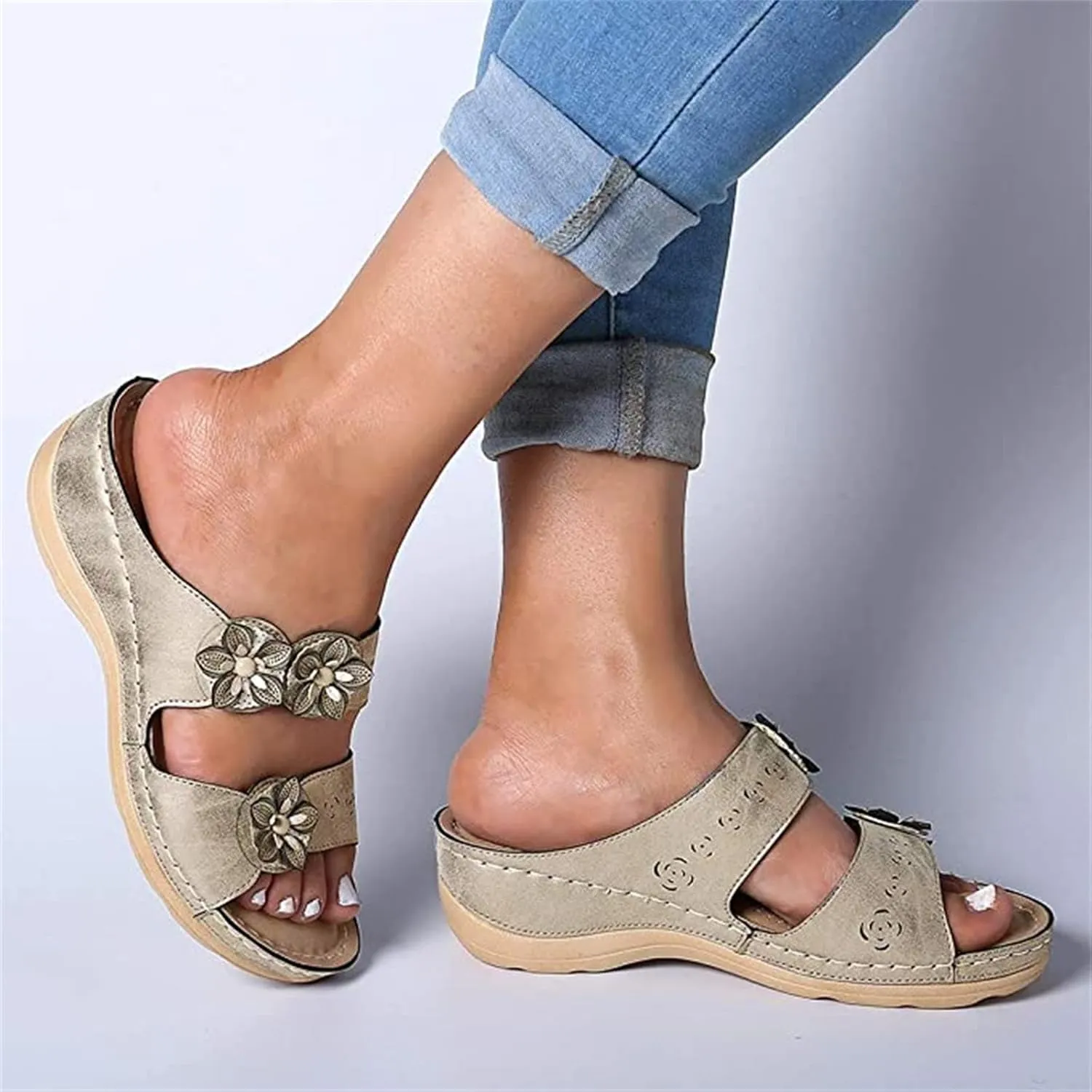 Ladmiple Orthopedic Dress Sandals For Women Plantar Fasciitis Comfortable Casual Summer Orthotic Flip Flops With Arch Support
