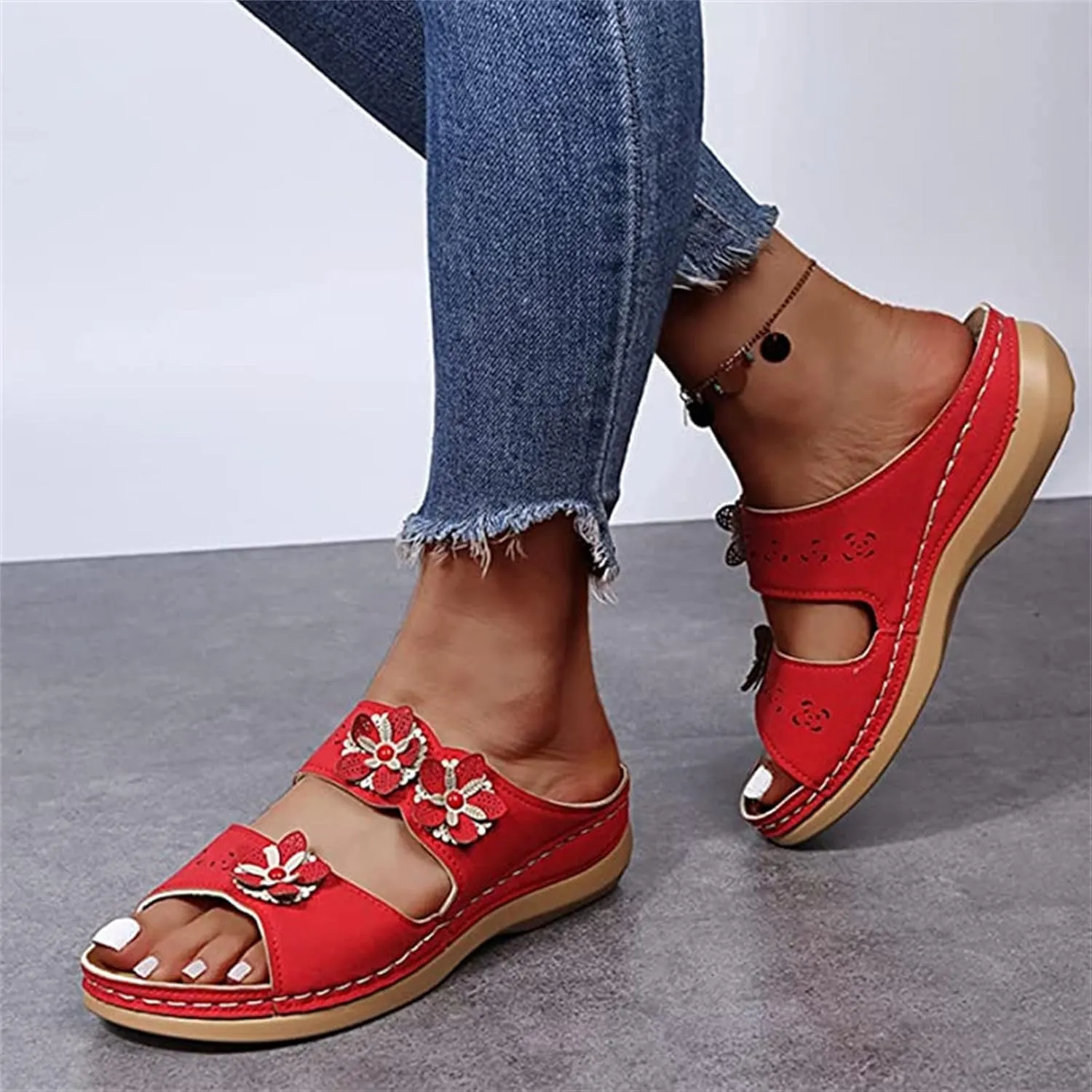 Ladmiple Orthopedic Dress Sandals For Women Plantar Fasciitis Comfortable Casual Summer Orthotic Flip Flops With Arch Support