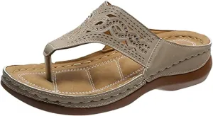 Ladmiple Orthopedic Dress Sandals For Women Plantar Fasciitis Orthotic Slides Comfortable Summer Flip Flops with Arch Support