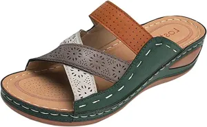 Ladmiple Sandals for Women Casual Summer 2023 Orthopedic Sandals with Arch Support Slippers Roman Open Toe Walking Shoes