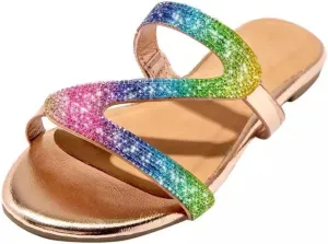Ladmiple Sandals for Women Flat,Womens 2023 Flats Sandal Flip Flops Open Toe Sandals Beach Summer Travel Shoes Slippers