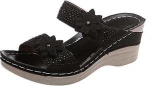 Ladmiple Sandals Women Comfortable Dressy Arch Support Walking Orthopedic Slippers Summer Vintage Slip On Orthotic Flip Flops