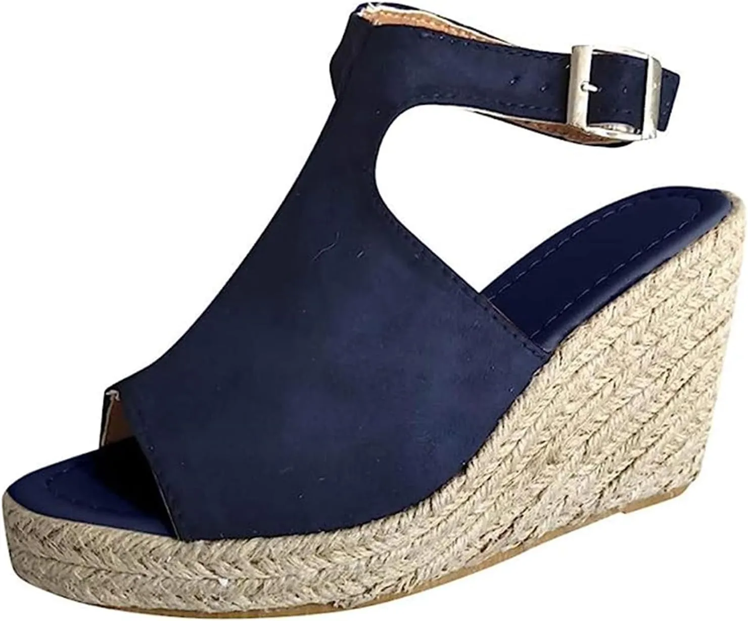 Ladmiple Sandals Women Comfortable Dressy Wedge Platform Espadrilles Sandals Open Toe Ankle Strap Casual Summer Dress Shoes