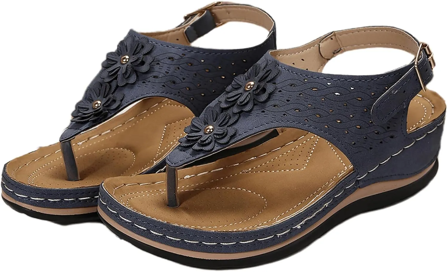 Ladmiple Sandals Women Dressy Comfortable Flat Orthotic Flip Flops Casual Summer Walking Orthopedic Slides With Arch Support