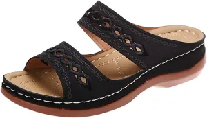 Ladmiple Summer Sandals for Women 2023 Dressy Wedge Orthopedic Flip Flops Open Toe Wedges Travel Casual Slip On Sandal