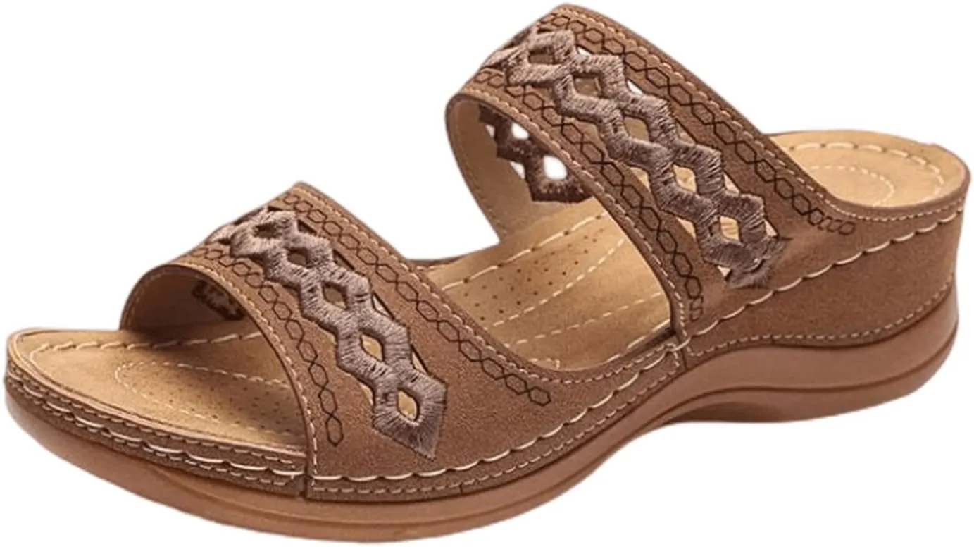 Ladmiple Women's Sandals Comfortable Dressy Arch Support Orthotic Flip Flops Walking Orthopedic Slides Summer Shoes 2023