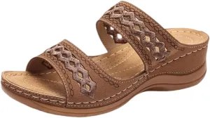 Ladmiple Women's Sandals Comfortable Dressy Arch Support Orthotic Flip Flops Walking Orthopedic Slides Summer Shoes 2023