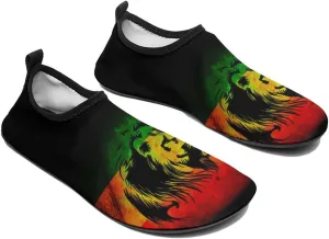 Lion of Judah Rastafara Water Shoes Quick Dry Aqua Socks Womens Men Slip On Barefoot Shoes