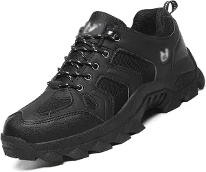 Men Hiking Shoes Lightweight Non-Slip Breathable Sneakers Low Top Walking Shoes Suede Waterproof Hiking Shoes for Outdoor Trailing Trekking Walking Climbing-Black||46