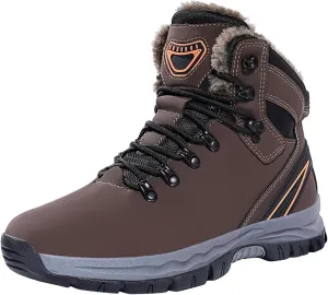 Men Winter Boots, Waterproof Hiking Boots Cold Weather Warm Boots Trekking Trail Climbing Shoes Work Boots for Women