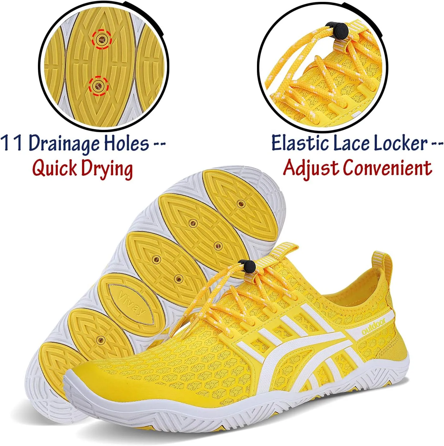 Men Women Water Sports Shoes Slip-on Quick Dry Aqua Swim Shoes for Pool Beach Surf Walking Water Park