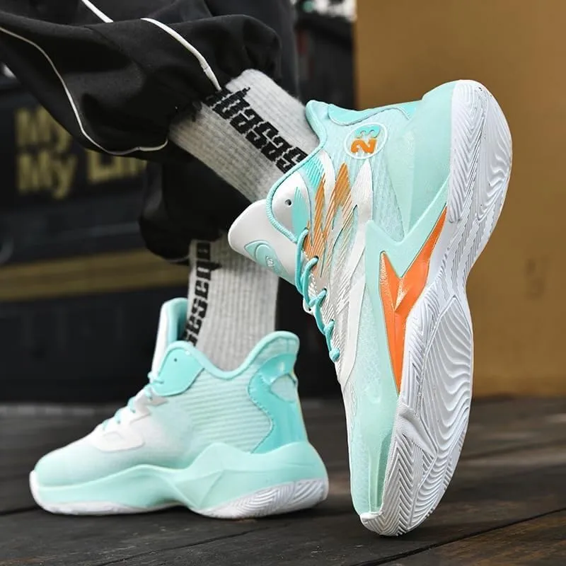 Men's Basketball Shoes High Top Anti Slip Breathable Fashionable Sports Shoes Lace Up Sports Training Boots