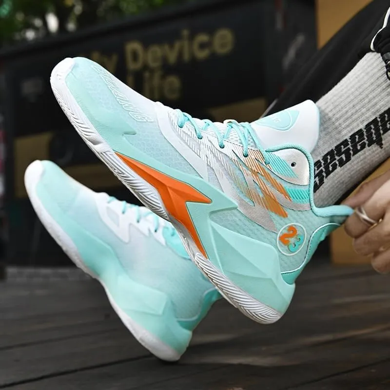 Men's Basketball Shoes High Top Anti Slip Breathable Fashionable Sports Shoes Lace Up Sports Training Boots