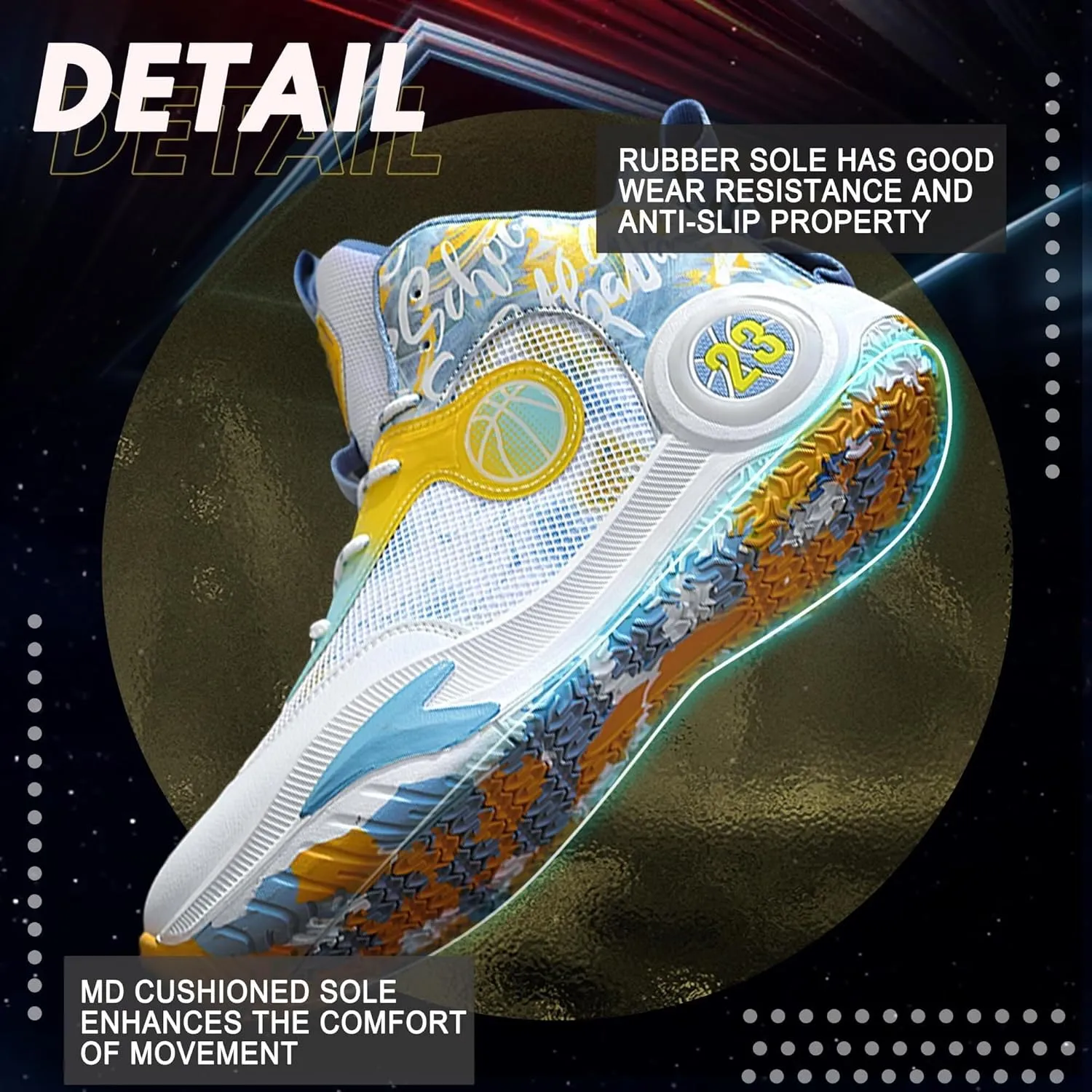 Men's Basketball Shoes Lightweight Breathable Outdoor Sports Shoes Fashionable Non Slip Running Sports Boots
